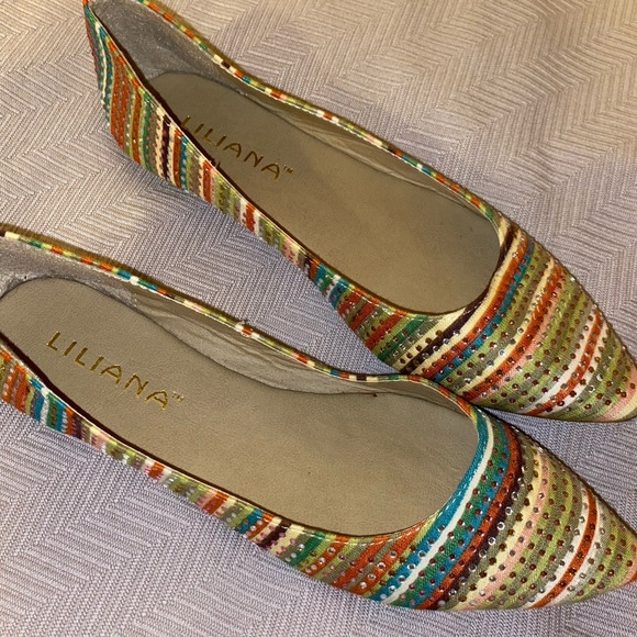 Liliana Pointed Flats Multicolor 7.5 Women’s - Picture 2 of 9